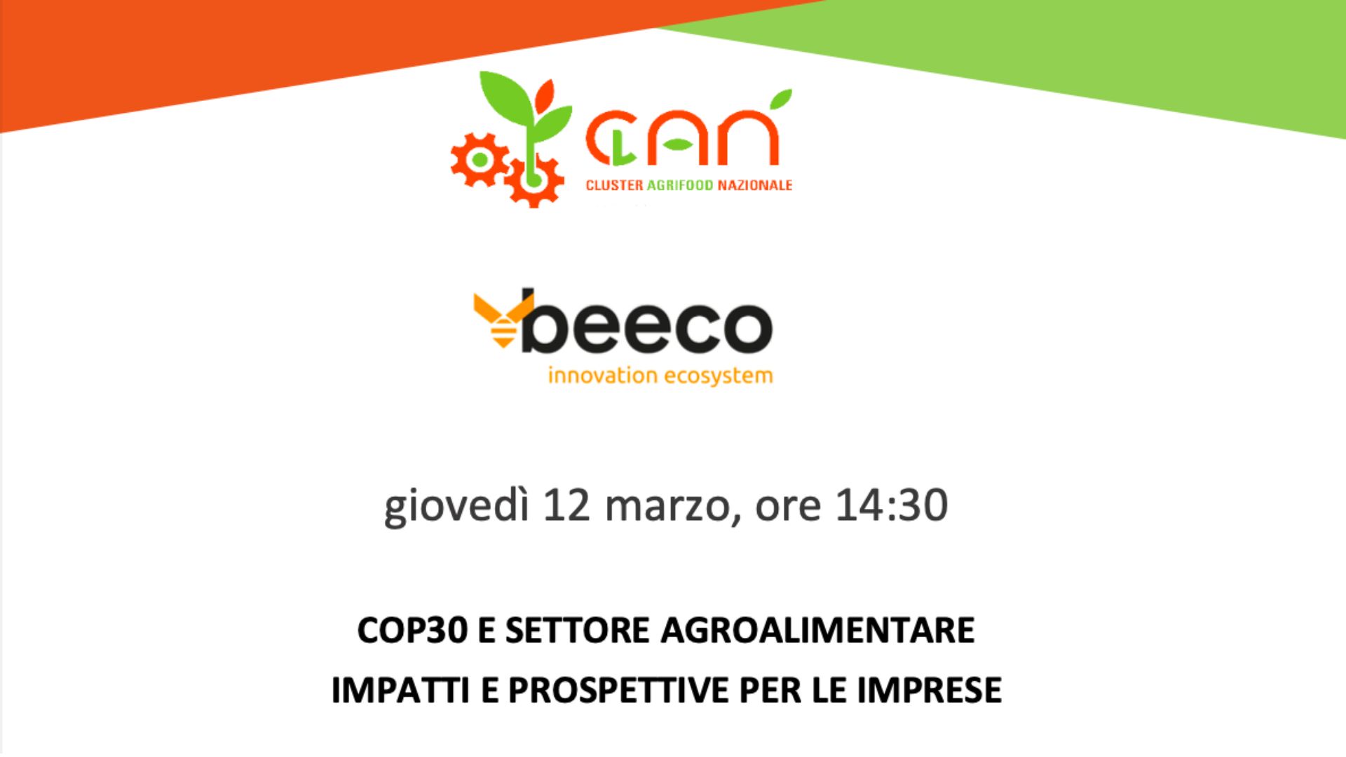 RIBES-Nest segnala il webinar CL.A.N. su COP30 e settore agroalimentare. Impatti e prospettive per le imprese